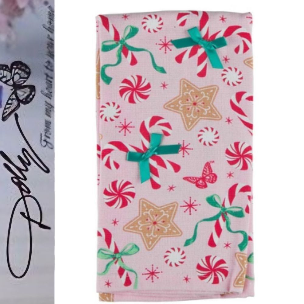 Dolly Parton Candy & Bow‎ Print Hand Towel